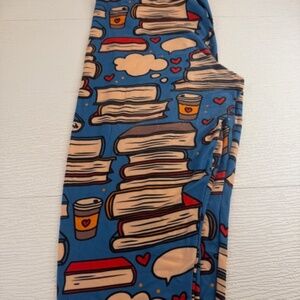 Fabulegs Book Lover Leggings Books Coffee Teacher Librarian Print size large